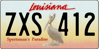 LA license plate ZXS412