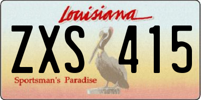 LA license plate ZXS415