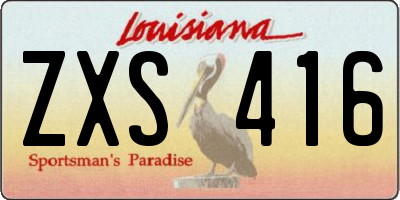 LA license plate ZXS416