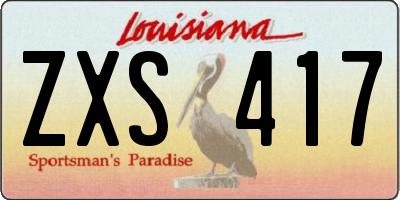 LA license plate ZXS417