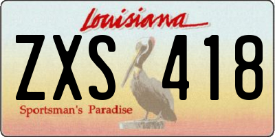 LA license plate ZXS418