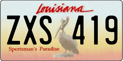 LA license plate ZXS419
