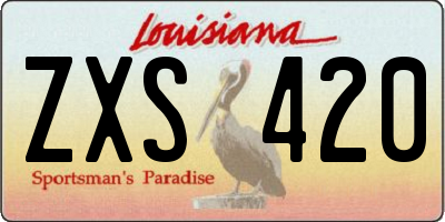 LA license plate ZXS420