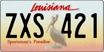 LA license plate ZXS421