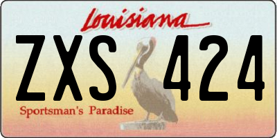 LA license plate ZXS424