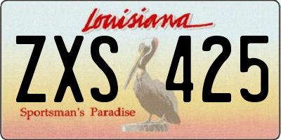 LA license plate ZXS425