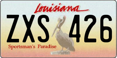 LA license plate ZXS426