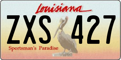 LA license plate ZXS427