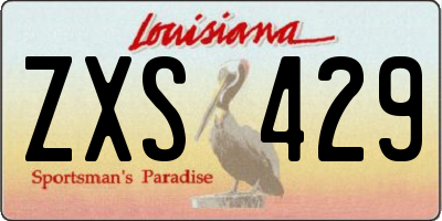 LA license plate ZXS429