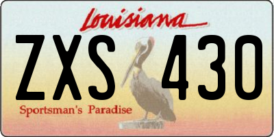 LA license plate ZXS430