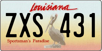 LA license plate ZXS431
