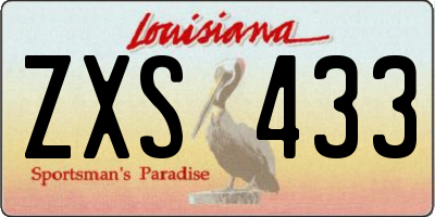 LA license plate ZXS433