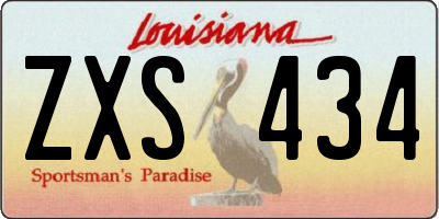 LA license plate ZXS434