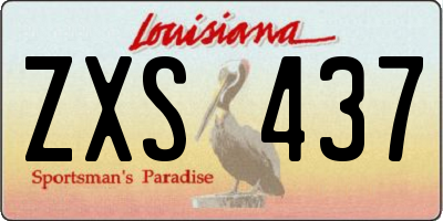 LA license plate ZXS437