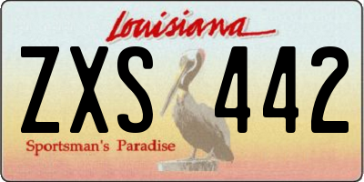 LA license plate ZXS442