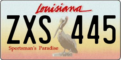 LA license plate ZXS445