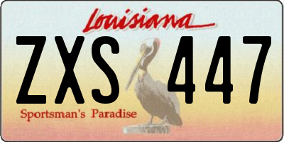 LA license plate ZXS447