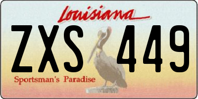 LA license plate ZXS449