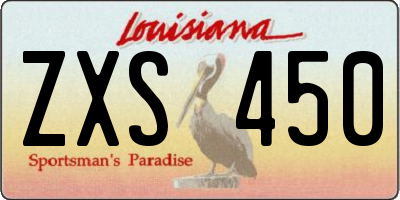 LA license plate ZXS450