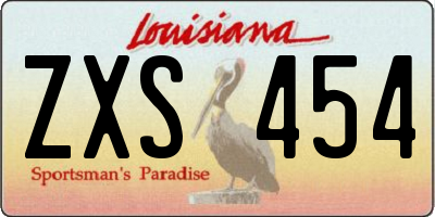 LA license plate ZXS454