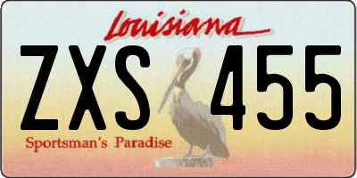 LA license plate ZXS455