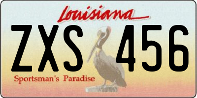 LA license plate ZXS456