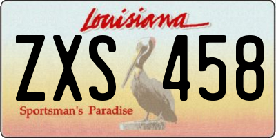 LA license plate ZXS458