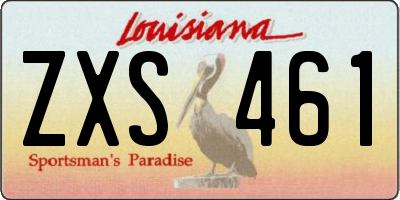 LA license plate ZXS461