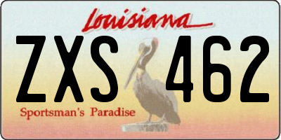 LA license plate ZXS462