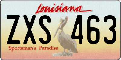 LA license plate ZXS463