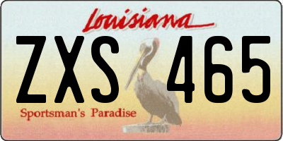 LA license plate ZXS465