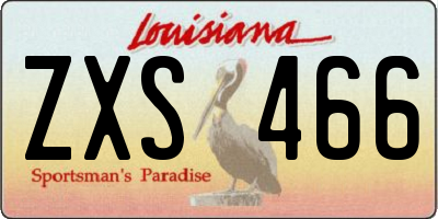 LA license plate ZXS466