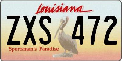 LA license plate ZXS472