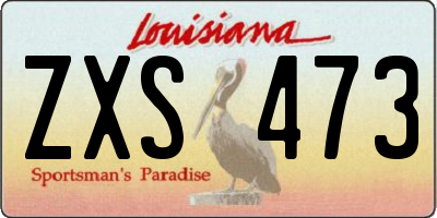 LA license plate ZXS473