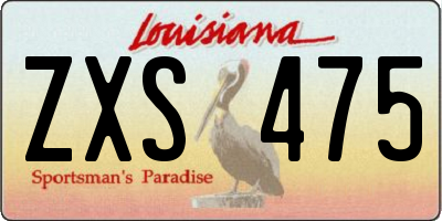 LA license plate ZXS475