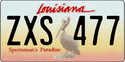 LA license plate ZXS477