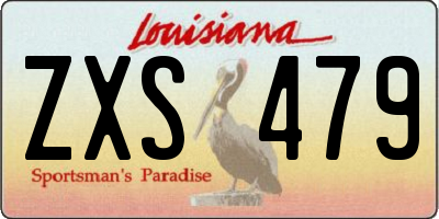 LA license plate ZXS479