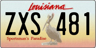LA license plate ZXS481