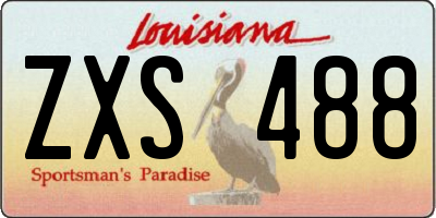 LA license plate ZXS488