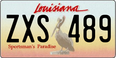LA license plate ZXS489