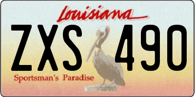 LA license plate ZXS490