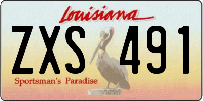 LA license plate ZXS491