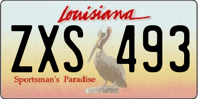 LA license plate ZXS493