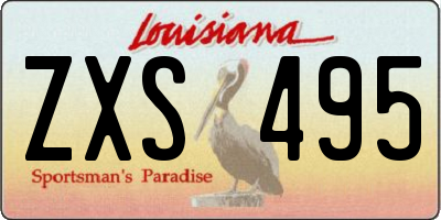 LA license plate ZXS495