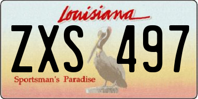 LA license plate ZXS497