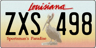 LA license plate ZXS498