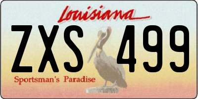 LA license plate ZXS499