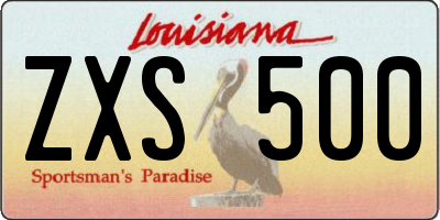 LA license plate ZXS500