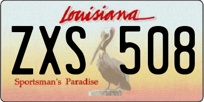 LA license plate ZXS508