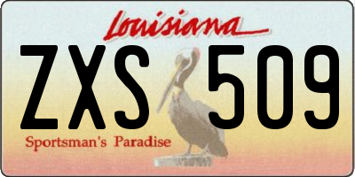 LA license plate ZXS509